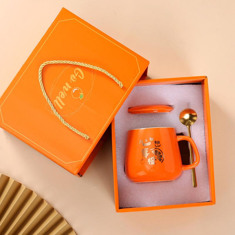 Hochwertige Tasse Kreatives Hochzeits-Souvenir-Geschenk Wasserbecher Jubiläums-Event-Geschenk Keramiktasse Hochzeitsgeschenkbox Tasse 301-400ml