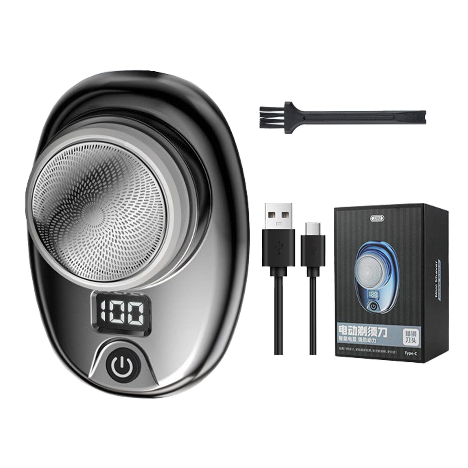 Herren-Elektrorasierer, tragbarer Bartschneider, wiederaufladbarer Rasierer mit Akku, digital farbverlauf schwarz
