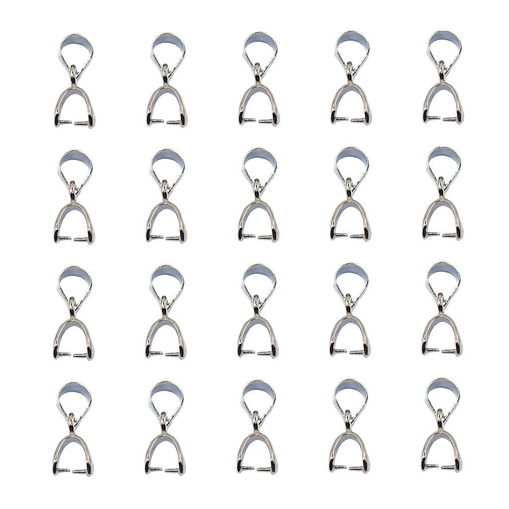 20 Stück 8 mm Anhängerklemmen, Verbindungsverschluss, DIY-Schmuckherstellung, mattes Silber 8.5x8.5mm silber