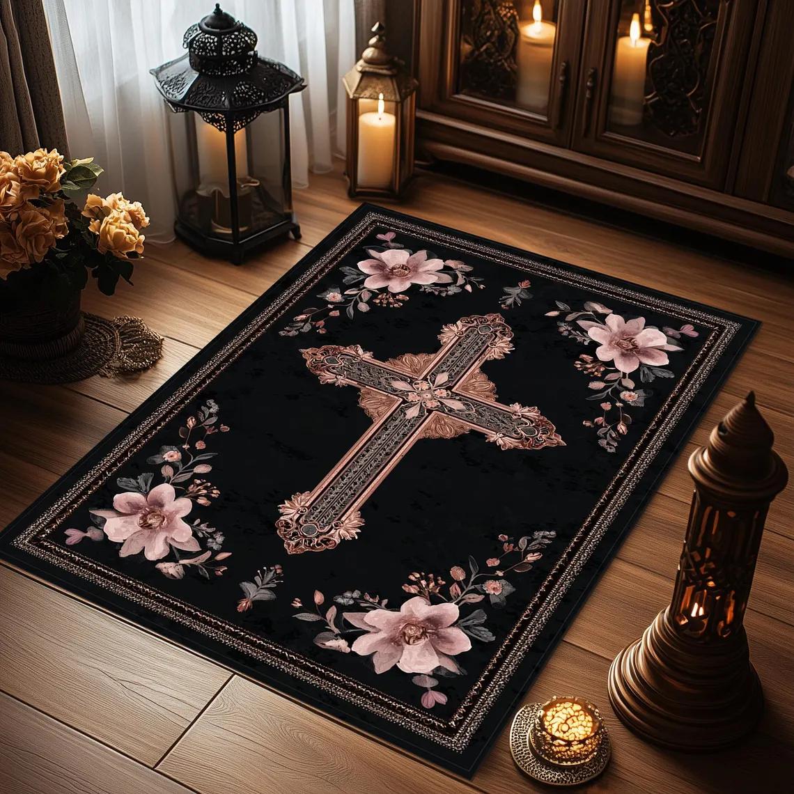 Christlicher Gebetsteppich Traditioneller Abstrakter Teppich Heimdeko Teppich Moderner Beliebter Teppich 120x160cm