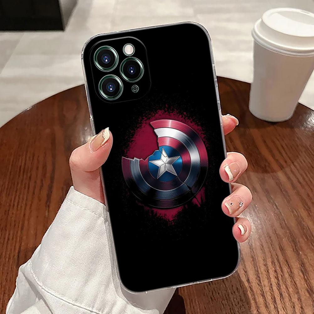 Marvel Captain America Schild Transparente Handyhülle Für iPhone 17 Pro Max 17E 11 12 13 14 15 16 Pro Max Plus 17 Air 16E 7 Hülle iPhone 12 Pro Max
