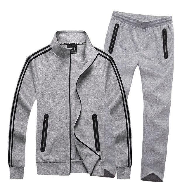 Herren-Sportbekleidung, Herren-Trainingsanzüge, Übergröße, 8XL, zweiteiliges Set XXXL grau