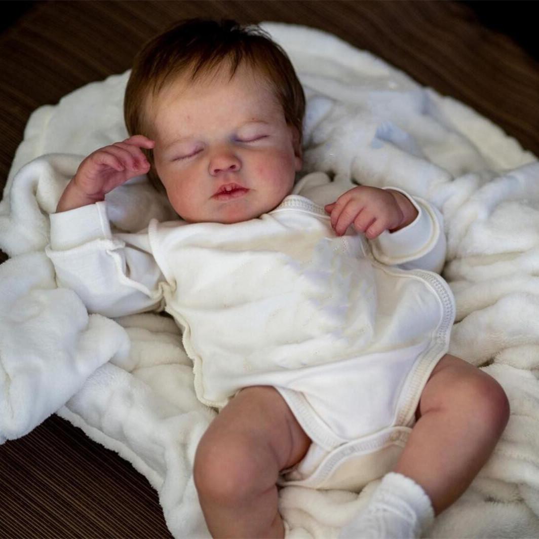 50 cm 3D-Farbe mit sichtbaren Adern, weiches Silikon, Reborn-Babypuppe, Spielzeug wie echte 20 Zoll, Sleeping Alive Kids Art Bebe Doll Cloth Body Doll
