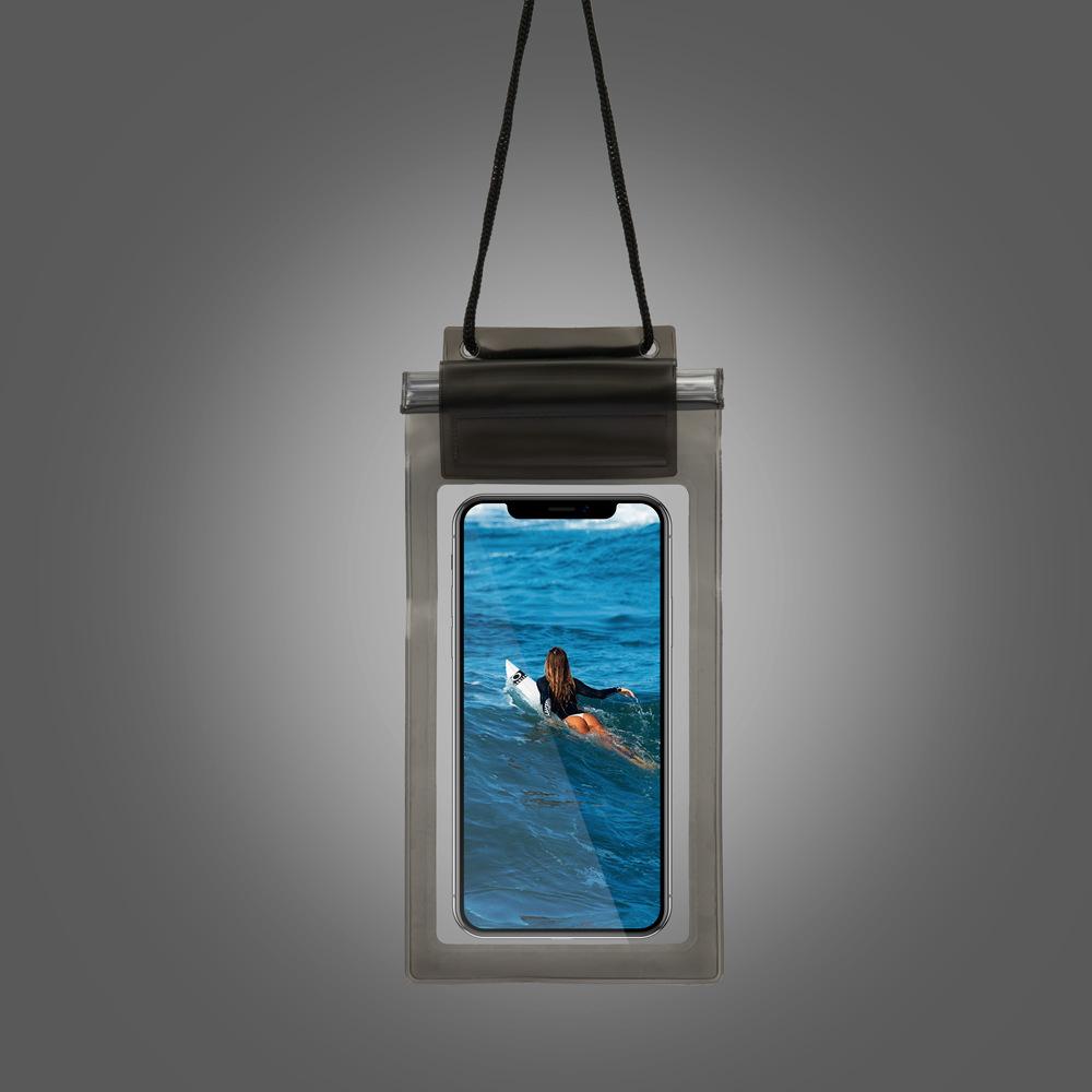 Wasserdichte Telefontasche Smartphones für iPhone Samsung Handytasche Unterwasser-Outdoor-Schwimmen Trockentrocknungstaschen Abdeckung & Gurt schwarz