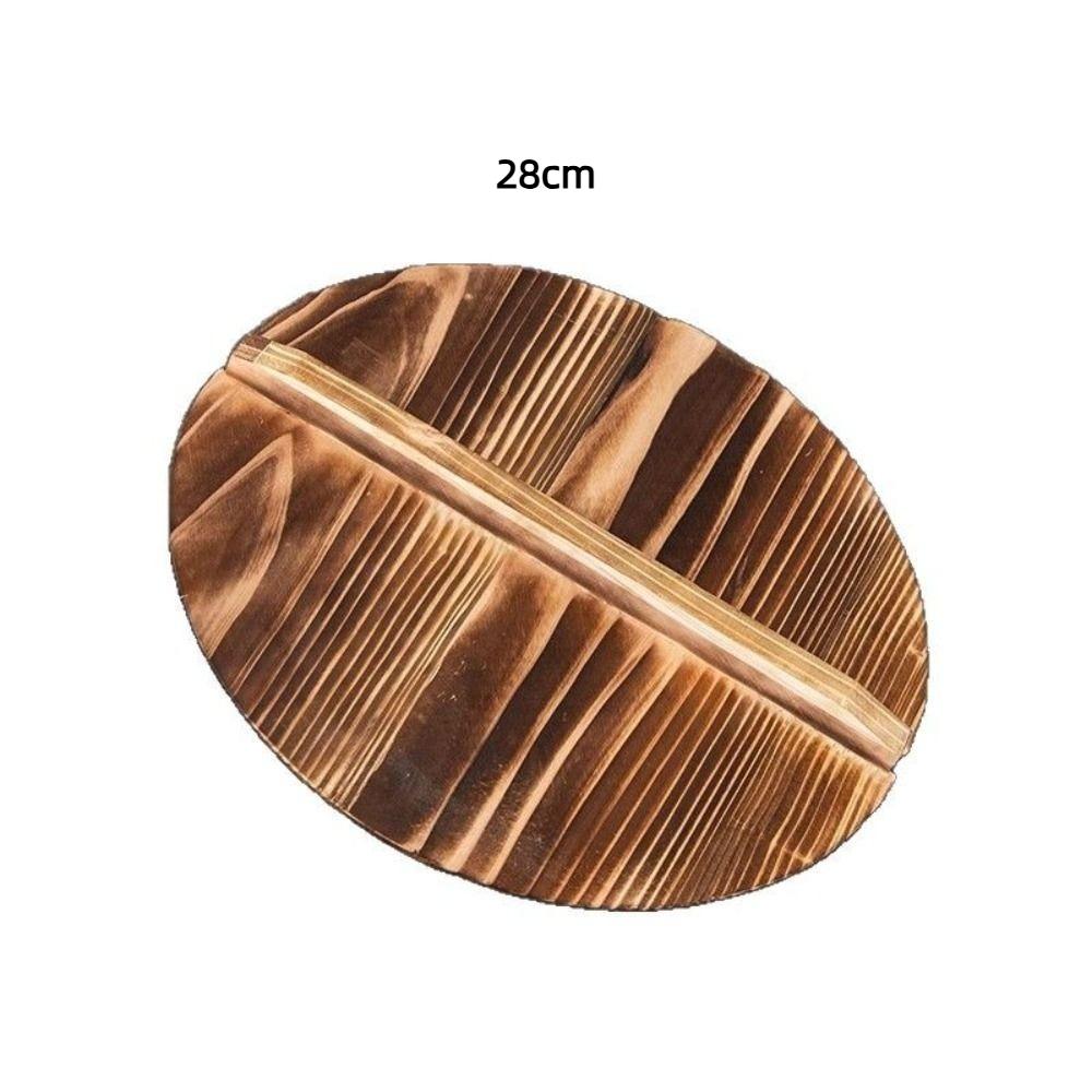 22-34cm Eisen Wok Pfannendeckel Verbrühschutz Kochgeschirrteile Holz Topfdeckel Küchenzubehör 28cm