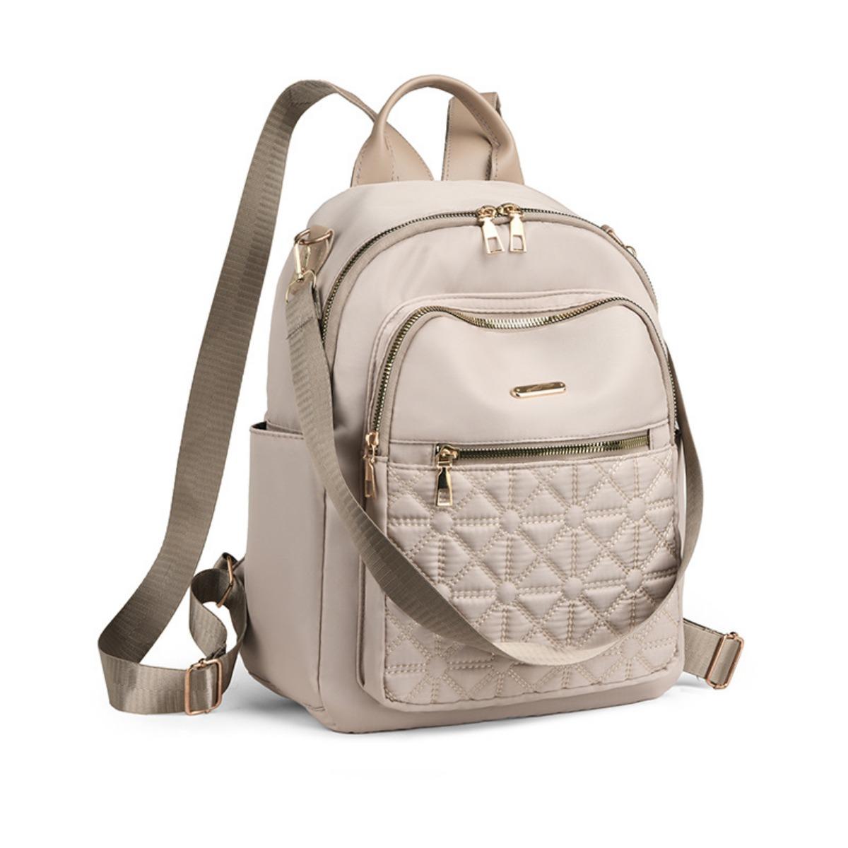 Neutraler quadratischer Rucksack für Männer und Frauen, Rucksack für Reisen, Lässiger Rucksack für Frauen, Modischer Rucksack für Frauen beige