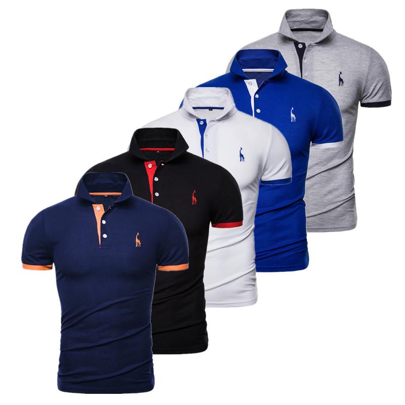 Usegiraffe 5 Stück Sommer Kurzarm Herren T-Shirt Mode T-Shirt POLO Shirt Herren Casual T-Shirt Slim Polo Business Hohe Qualität Outdoor S