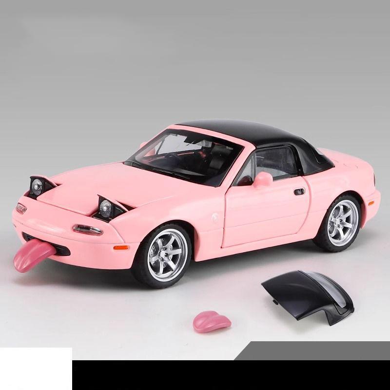 Neu 1:32 Mazda MX5 MX-5 Supersportwagen Metalllegierung Druckguss Spielzeug Automodell Sammlerstücke Geburtstagsgeschenk Sound & Licht Kinderspielzeug Hobbys rosa