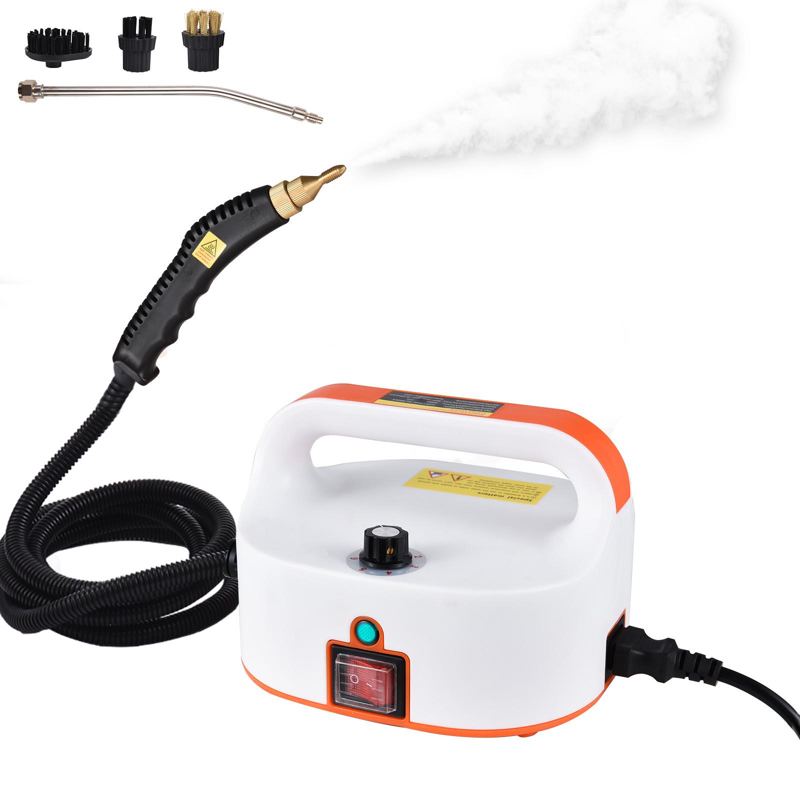 Tragbarer Dampfreiniger, 1500 W, Hochtemperatur-Hochdruck-Mobile-Reinigungsmaschine, Dampfreiniger EU Plug orange/weiß