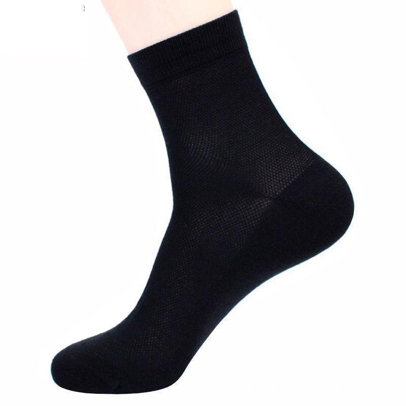1/5 Paare Herren Mid-Tube Socken Herren Einfarbig Dünnes Netz Atmungsaktiv Schweißabsorbierend Socken Plus Dick Plus Größe Socken 5pairs schwarz