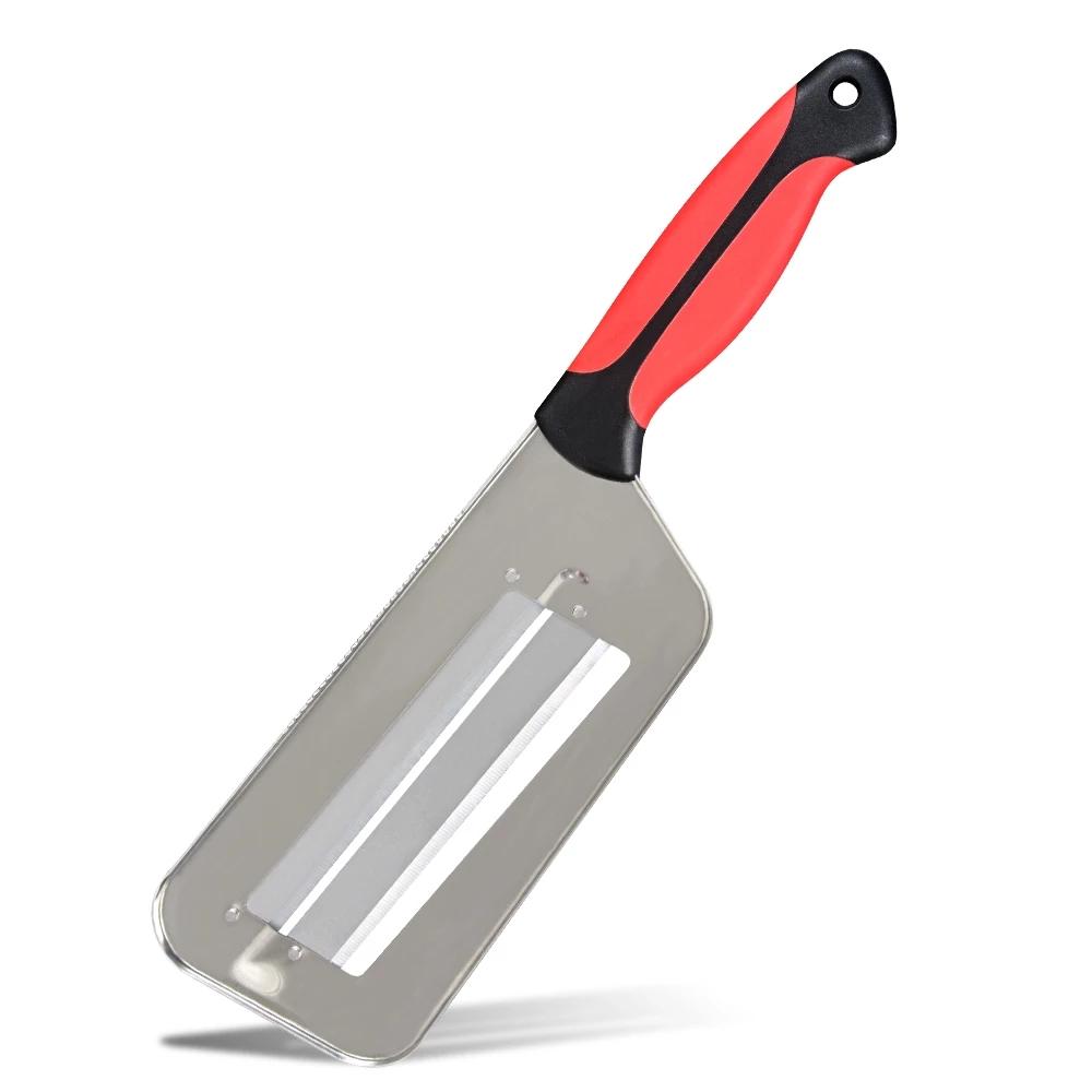 Gemüseschneider-Messer, doppelte 2-Scheiben-Klinge, Küchenmesser, Fischschuppen-Reiniger, Kohlschneider schwarz