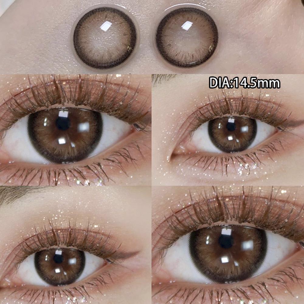Kontaktlinsen mit großem Durchmesser MillCreek 2 Stück Farblinsen Augen-Make-up-Kontaktlinsen 0 braun