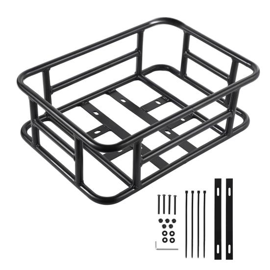 Fahrrad-Hinterrad-Aufbewahrungskorb mit Innengepäcknetz, robust, große Kapazität, universeller Metallkorb für MTB, Rennräder und Mountainbikes, Fahrradzubehör A