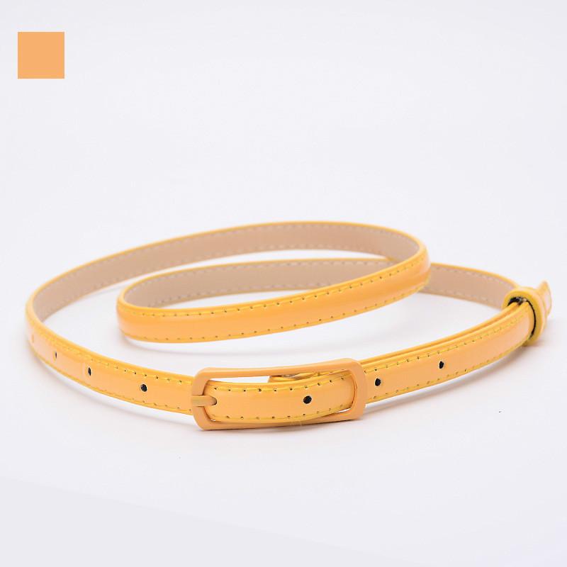 1 stücke Damen Feinen Gürtel Japanische Wort Schnalle PU Gürtel Damen Mode Gürtel Dünne Taille Rock gelb