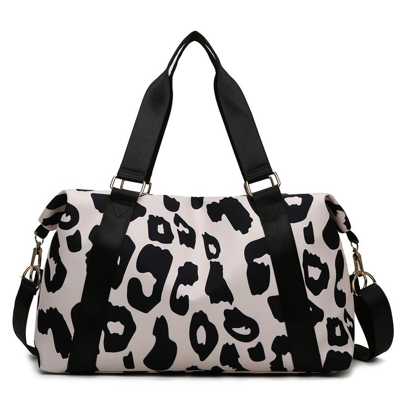 Damentaschen, große Reisetasche, Organizer, modisch, Leopardenmuster, Sport-Fitnesstasche, Outdoor-Schultertasche, Umhängetasche, Wochenend-Handtaschen schwarz
