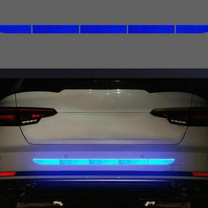 1PC Sicherheit Auto Stamm Reflektor Aufkleber Auto Körper Zubehör Auto blau