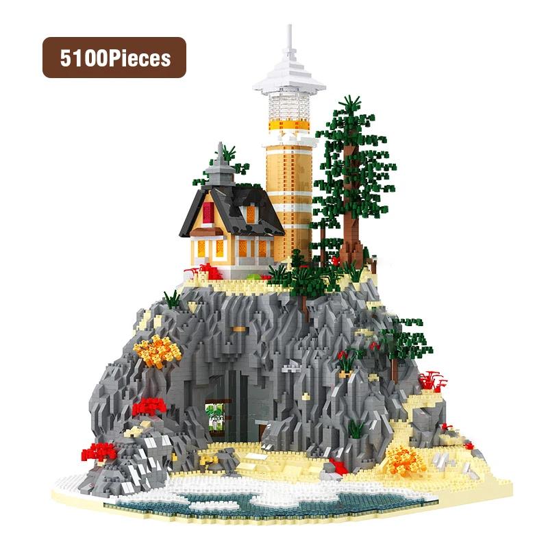 5100 Stück Mikro-Bausteine Leuchtturm Kinderspielzeug Mit LED-Licht Steine Blöcke Montage Spielzeug Geschenke Für Kindergeburtstag with box gray