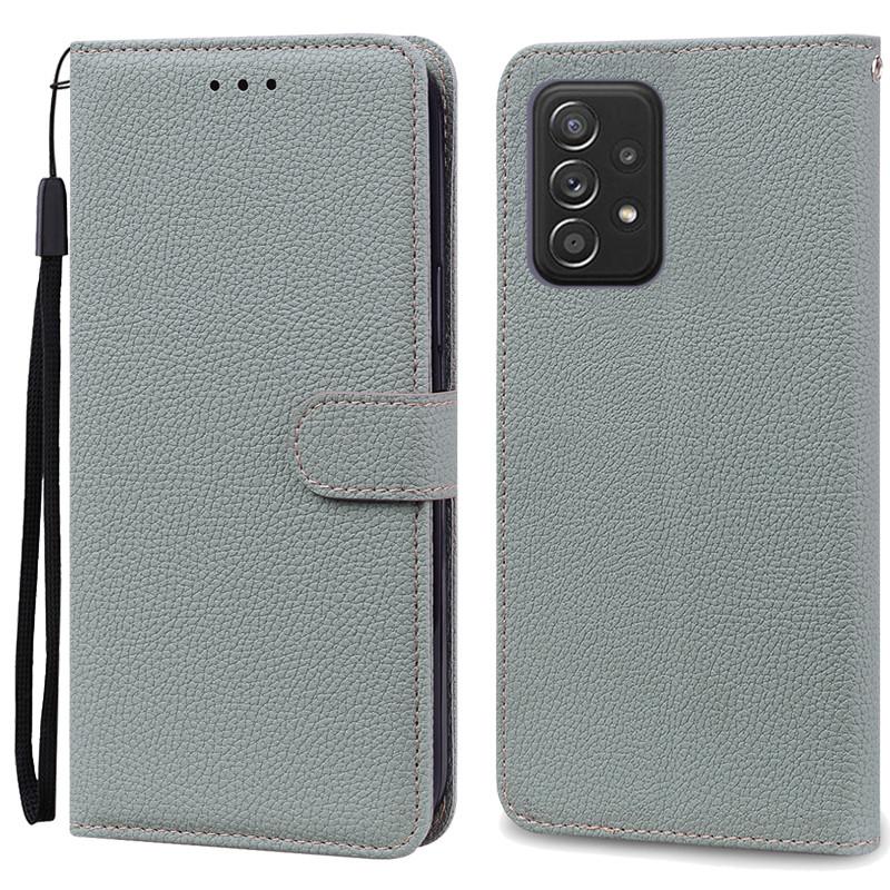 A52 A52S Fall Für Samsung Galaxy A52 Fall Leder Brieftasche Flip Fall Für Samsung Galaxy A52s Fall 5G Schutzhülle fundas Samsung A52S 5G grau