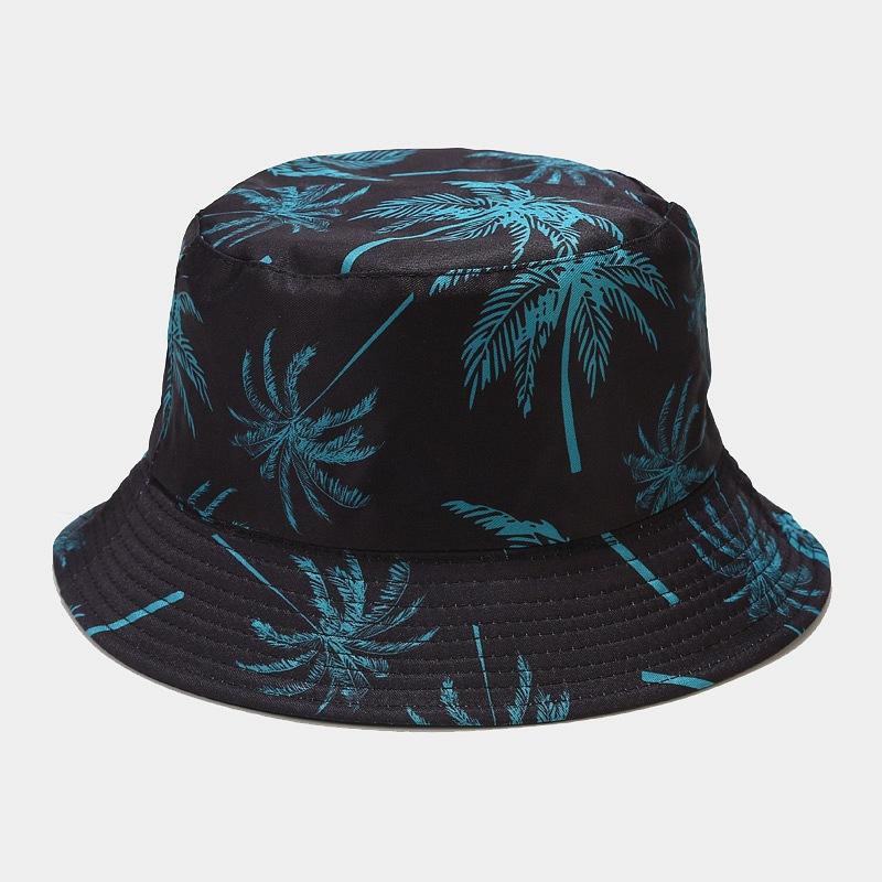 Sommer Schutzhut Herrenmode Kokosnuss Print Bucket Hat Unisex Fischerhut Damen Freizeit Beckenmütze 56-58cm grün