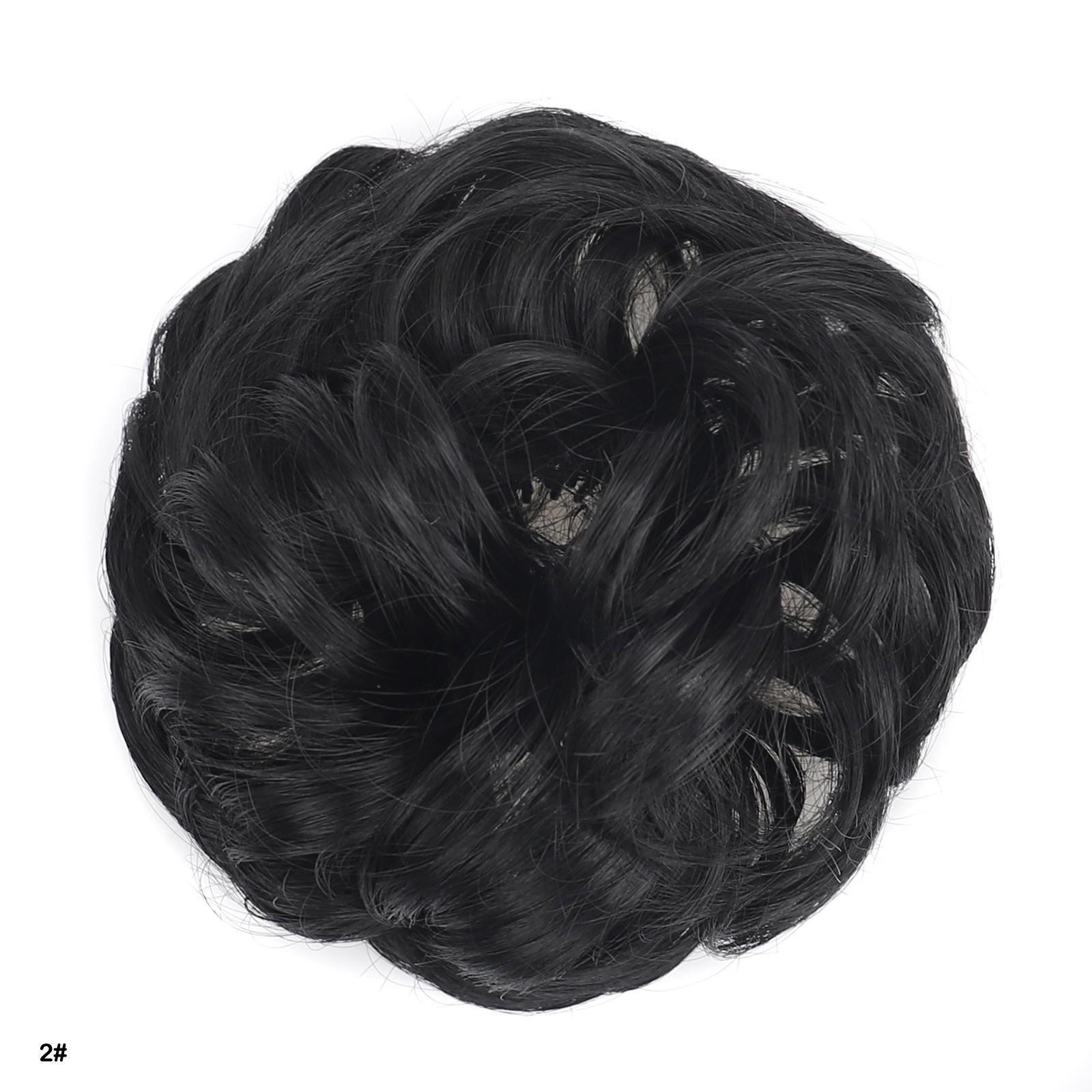 Synthetischer Messy Bun Haarteil Vogelnest-Stil für Damen - Flauschig Wellig Lockig Chignon Verstellbares Design black