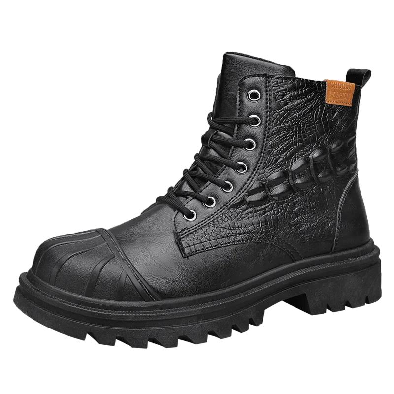 Wanderschuhe Herren Herren Sicherheitsschuh Arbeits- & Sicherheitsschuhe Stiefeletten Mann Echtes Leder Herren Motorradstiefel Braun Stiefel Knöchel Herren 43