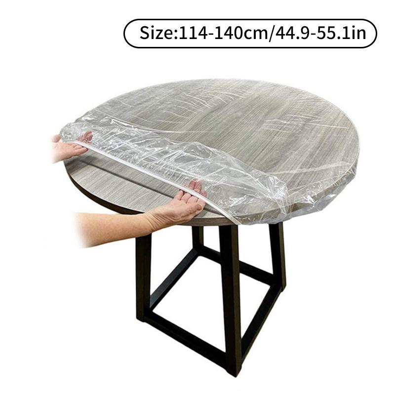 Wasserdicht mit elastischem Rand Tischdecke Stoff Vinyl transparent Tischdecke 114-140cm