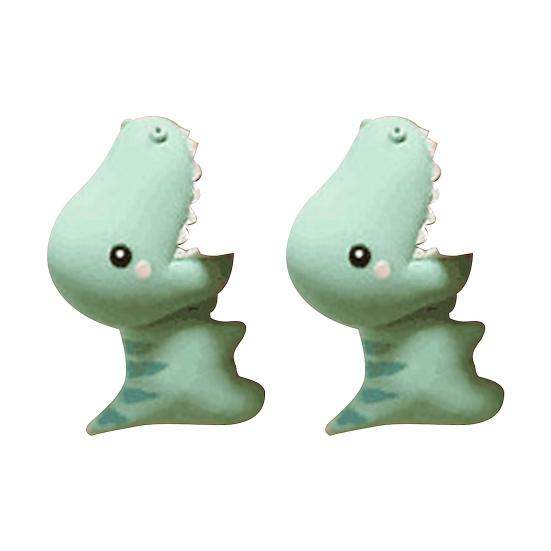 Mode Polymer Clay weiche süße Dinosaurier Ohrstecker Ohrringe Mädchen Piercing Eardrop grün