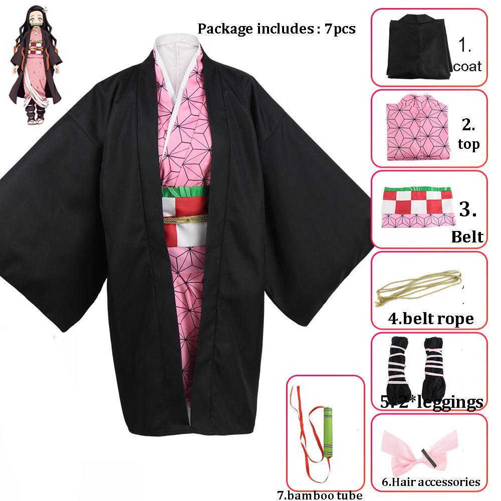 Unisex Demon Slayer Anime Cosplay Cartoon Kimetsu No Yaiba Kochou Shinobu Cosplay Kostüm für Erwachsene Männer und Frauen L