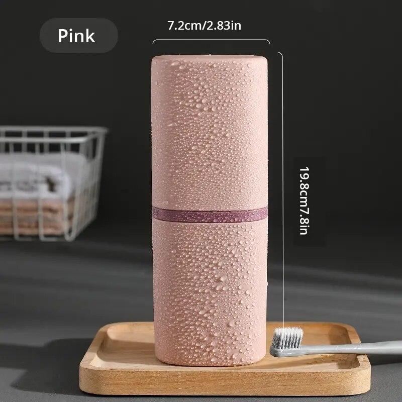 1pc Zahnbürste Reise Fall Reise Zahnbürste Halter Fall Tragbare Reise Zahnbürste Fall Für Reisen Camping Geschäfts Reise rosa