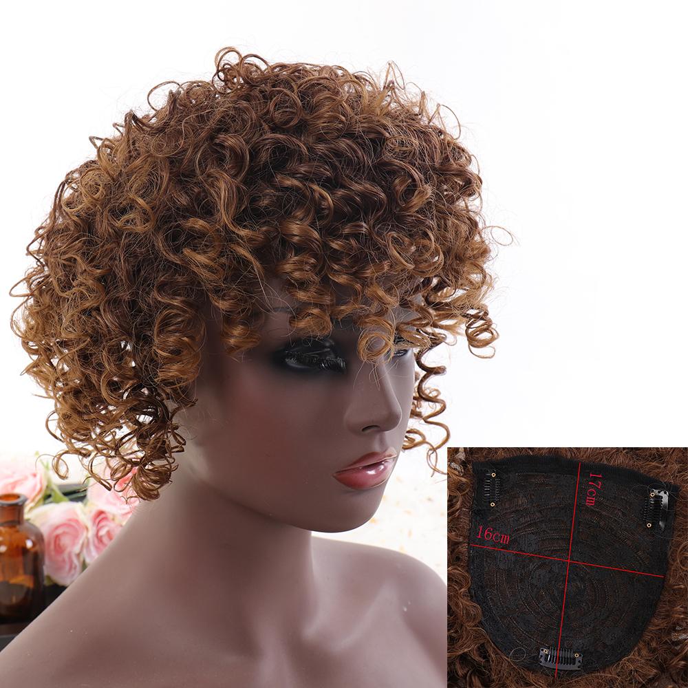 Bybrana Kurze Haare Afro Verworrene Lockige Perücken Mit Pony Für Schwarze Frauen Afrikanische Synthetische Ombre Glueless Cosplay 20cm