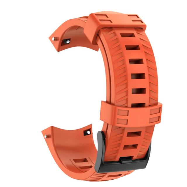 24mm Gummi Silikon Armband für Suunto 9 Smartwatch Armband für Suunto 9 baro Ersatzarmband Spartan Sport Uhrenarmband Suunto9 orange