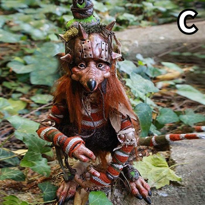 Garten Kobold Statuen Harz Handwerk Horror Rasen Schnitzerei Garten Boden Baum Elf Fee Vintage Gothic Figur C