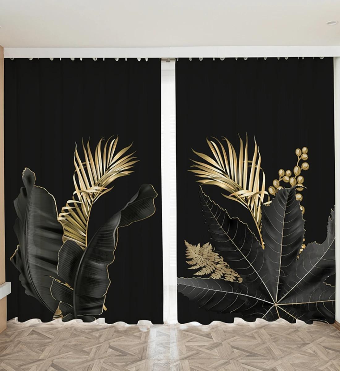 Nordisch Ins Modern Schlichte Vorhänge Licht Luxus Personalisiert Goldfolie Wohnzimmer Schlafzimmer Halbe Höhe Verdunklungsvorhänge 2 Stück W55 X H120cm X 2&Grommet Top