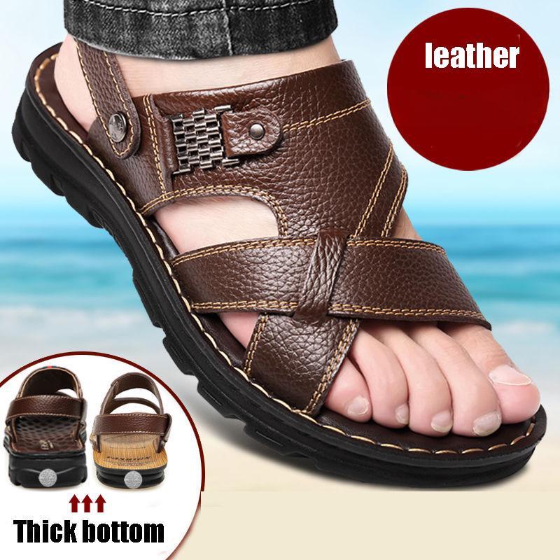 Bestellen Sie eine Nummer größer Herren Sandalen Herren Strandschuhe Marke Herren Freizeitschuhe Herren Hausschuhe Turnschuhe Sommerschuhe Flip Flops 40 braun