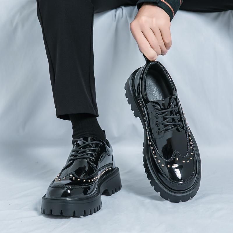 Mode Dicke Sohle Business Derby Schuhe Formelle Lederschuhe Herren Fahrschuhe Hochzeit Mode Qualität Oxford Spitzschuhe Büro 43