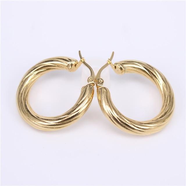 Große Ohrringe Neue Trendy Gold Farbe Hoop Ohrringe Schmuck Großhandel Runde Große Größe Hoop Ohrringe Für Frauen Lheh74 beige
