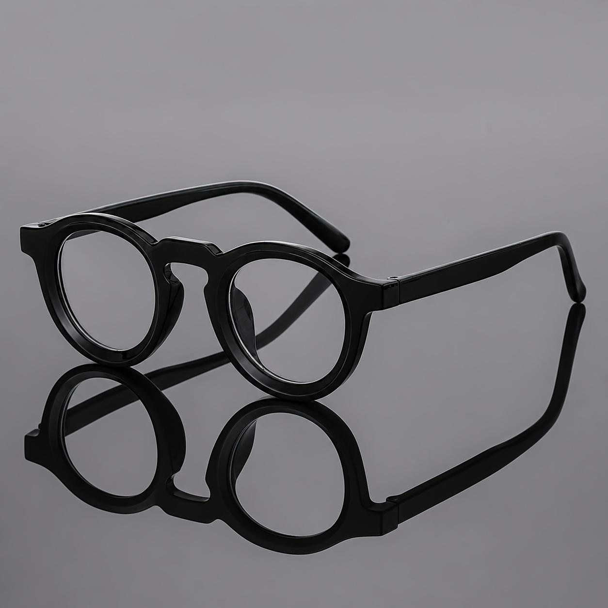 Retro Komfort Herren Kleine Runde Brille Trendig Einfach Damen Elegante Leichte Brille Beliebte Tragbare Lässige Brille weiß/schwarz