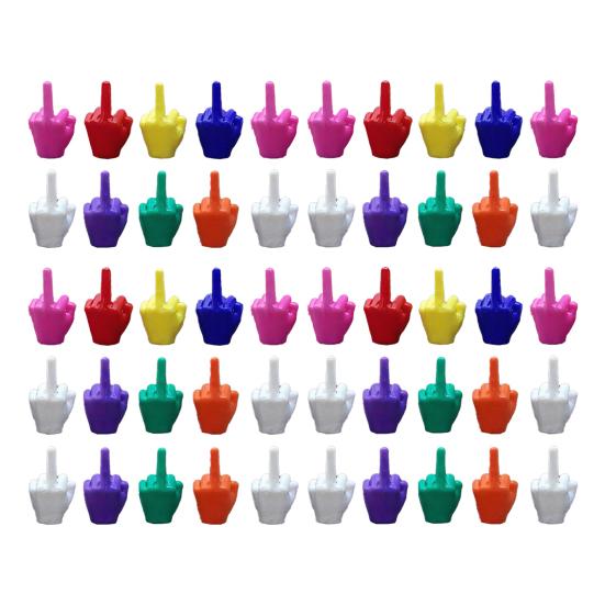 Mini-Mittelfinger-Ornamente Figur, Winzige Hand Schreibtischdeko, Lustiges Scherzgeschenk für Erwachsene, Geschenke Damen Bunt Neuheit Scherzartikel Büro Schreibtisch, 50pcs