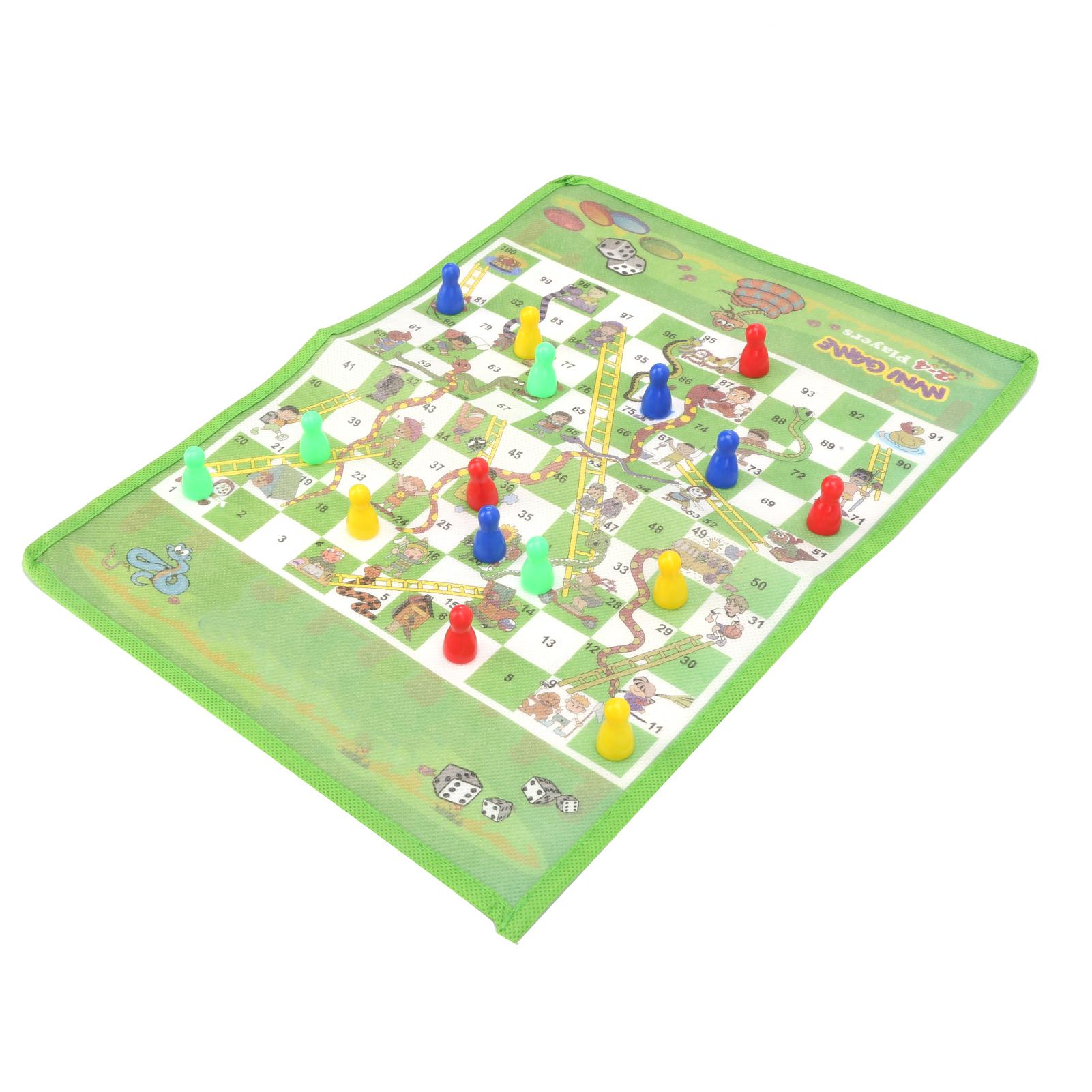 2 in 1 Schlange und Leiter Fliegendes Schach Set Vliesstoff Tragbares Familien Tischspiel