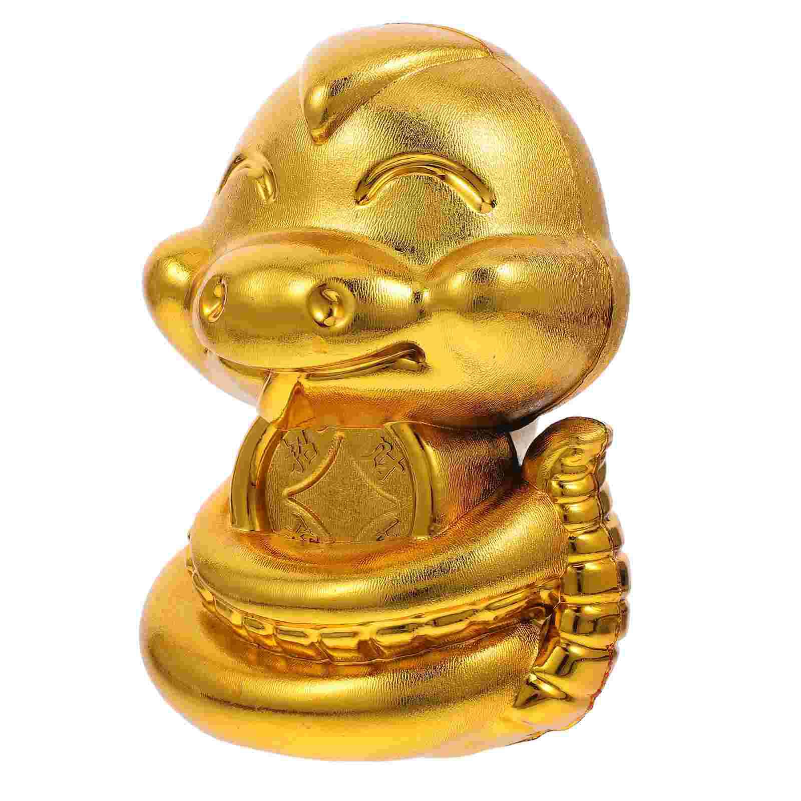 Goldene Schlange Sparschwein Sternzeichen Tier Geld Jar Barren Glück Einsparungen Container Kunststoff Halter