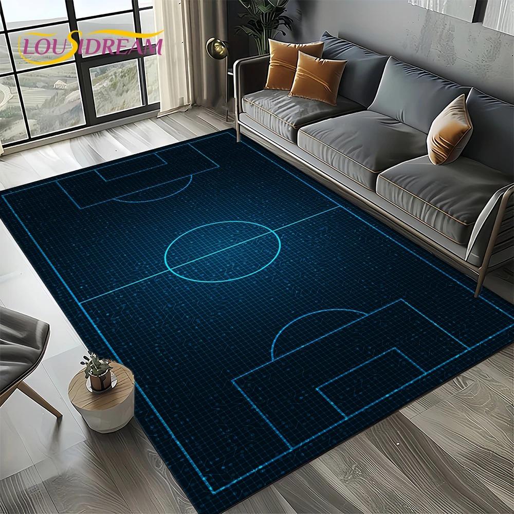 27 Stil Fußballfeld Fußball Sport Teppich Teppich für Wohnzimmer Schlafzimmer Zuhause Sofa Dekoration, Kinderbereich Teppich Rutschfeste Bodenmatte 50cmX80cm gray