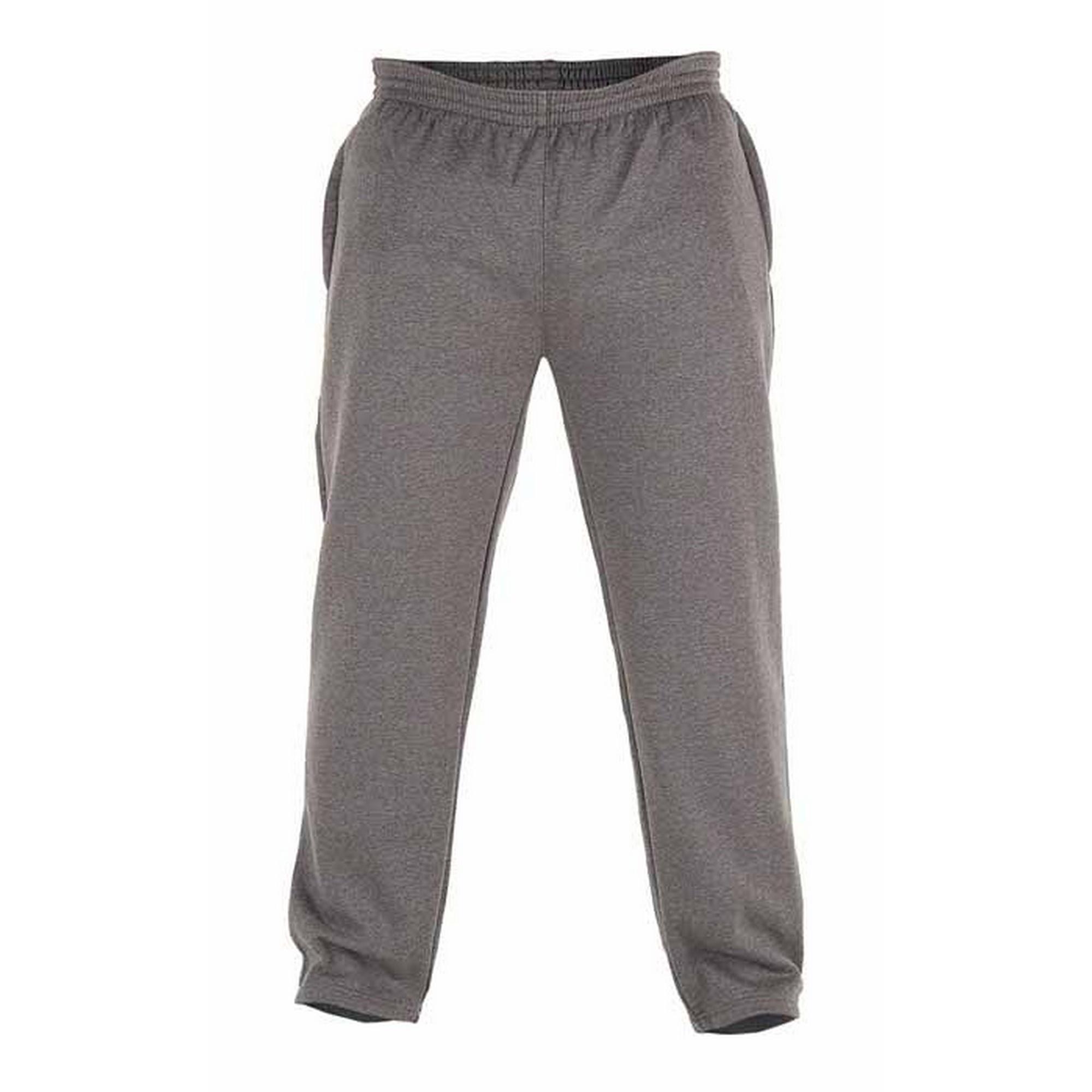 Duke Herren D555 Albert Rockford Offene Beinabschlüsse Übergröße Jogginghosen 4XL grau