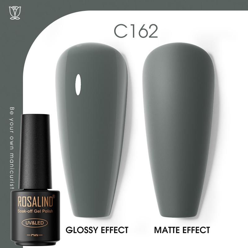 ROSALIND Nail Gel Polish Semi Permanent Varnish Hybrid UV Gel Polish Soak Off Nail Art Gel Top Base Coat Matt Top For Manicure Nail Art RA-C162