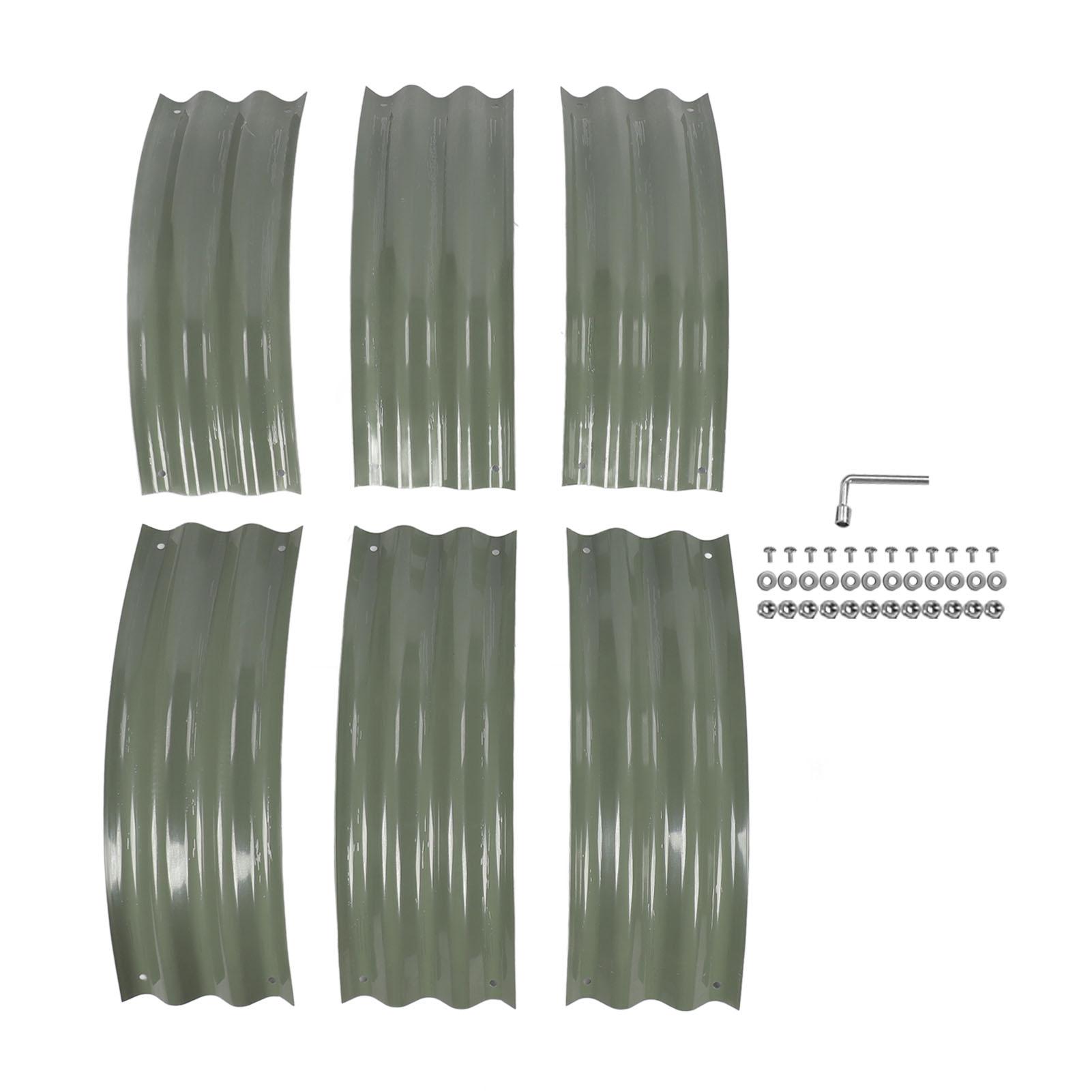 Hochbeet-Set 107x20CM Abgerundete Kanten Offener Boden Metall Hochbeet für Gemüse hellgrüne