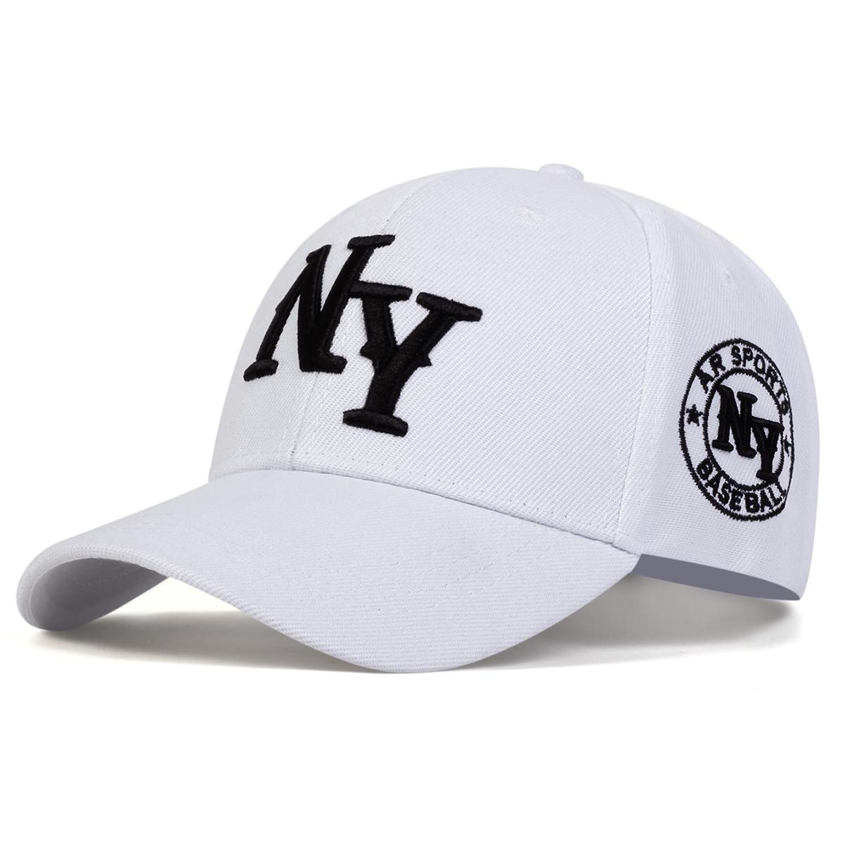 Mode Brief Stickerei Baseball Cap Hip Hop Snapback Cap Frühling Sommer Outdoor Sonnenhut Einstellbare Sport Casual Hüte Knochen weiß