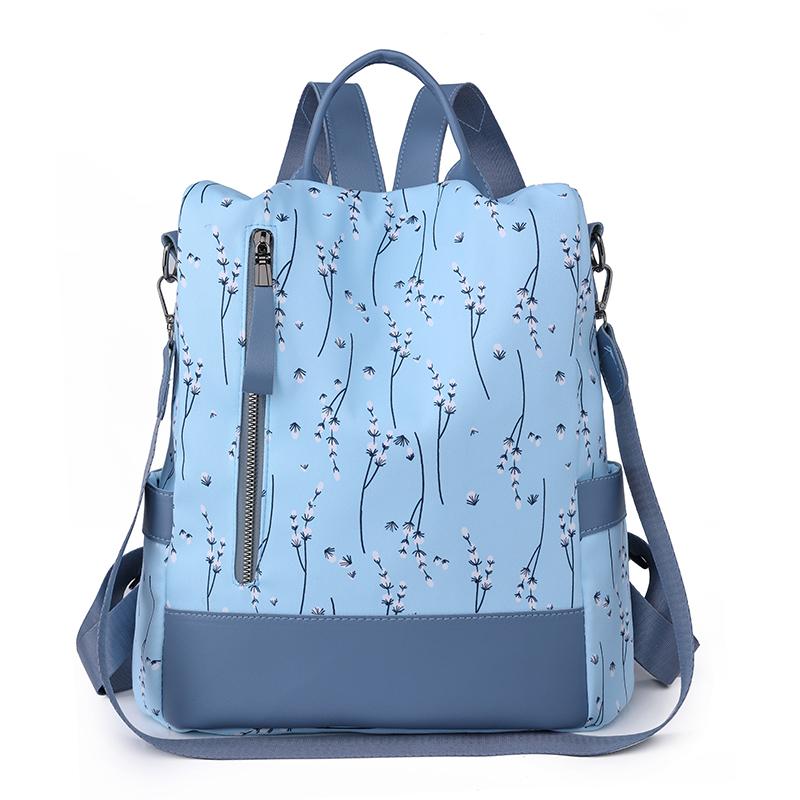Wasserdichter Oxford-Rucksack für Damen, diebstahlsichere Rucksäcke, Umhängetaschen für Teenager-Mädchen, große Kapazität, Reise-/Schultaschen blau
