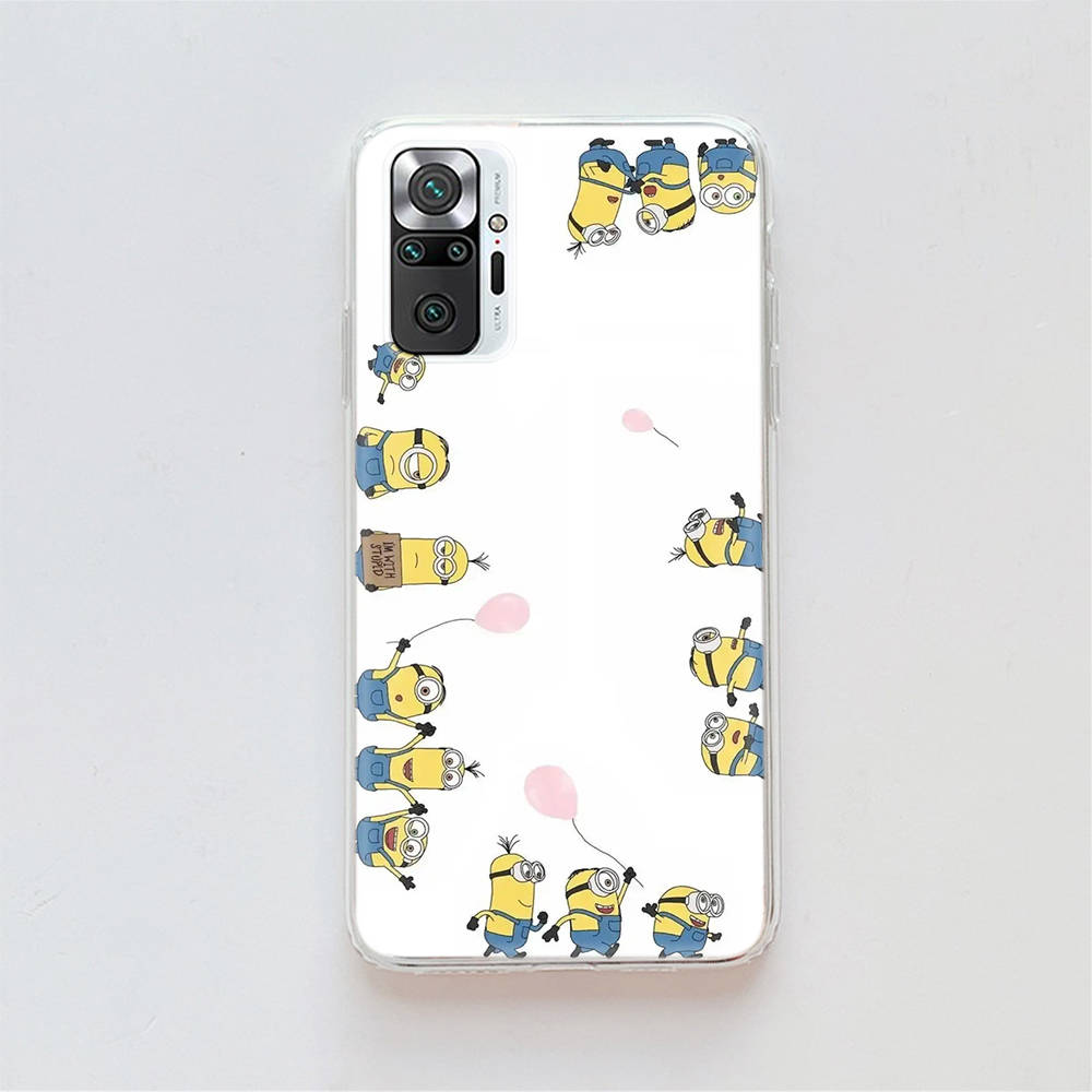 Transparente Hülle für Samsung A04 A14 A23 A34 A54 M23 M33 M52 M53 Realme Narzo 50 50I 50a Prime C35 C55 C30S 10 9 Pro M-77 Minions Cartoon VIVO V20 jasmin