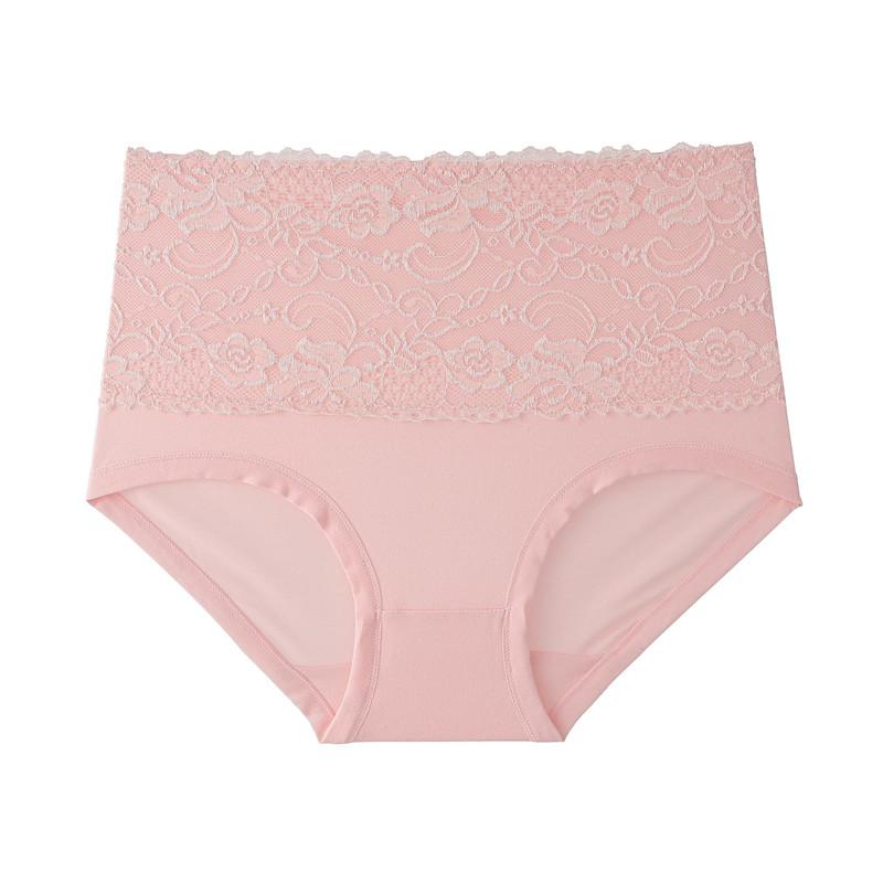 Plus-Größen 6XL, hohe Taille, Damenhöschen, Spitze, Damen-Unterwäsche, große Größe, einfarbig, hohe Taille, Dreieckshose, Unterwäsche, Slips 3XL rosa