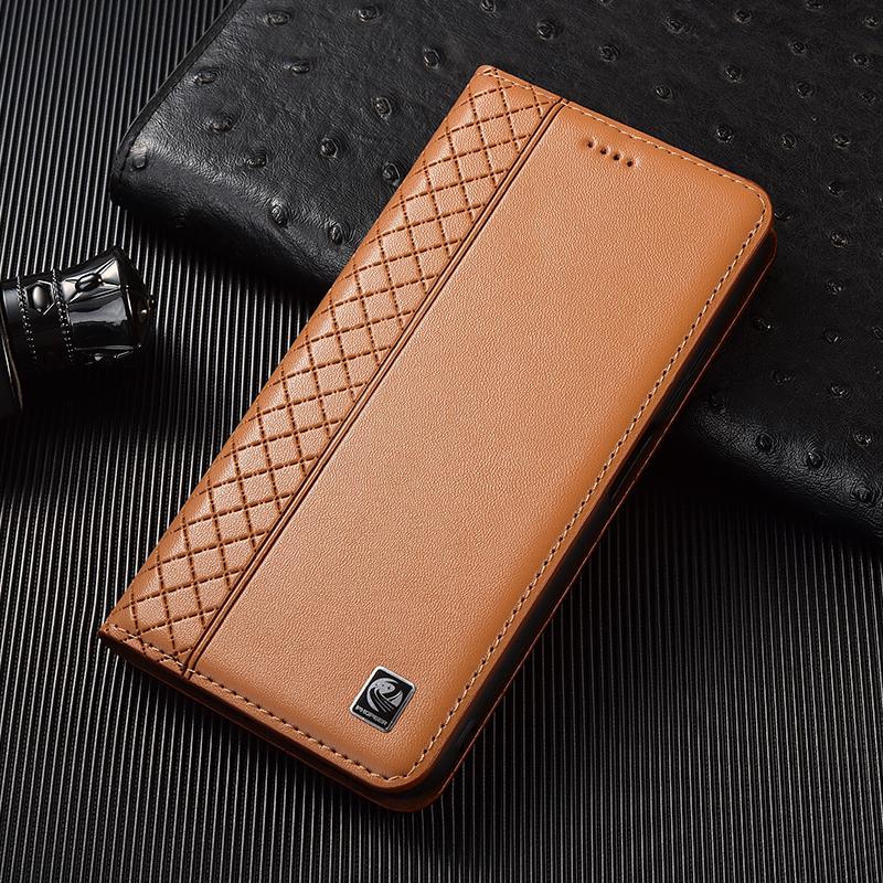 Echte Napa-Lederhülle Für Xiaomi Poco X3 X4 X5 X6 X7 F4 F5 F6 F7 M3 M4 M5 M5S M6 M7 Plus Pro GT Handyhüllen Abdeckungen Poco M7 4G&Genuine Leather braun