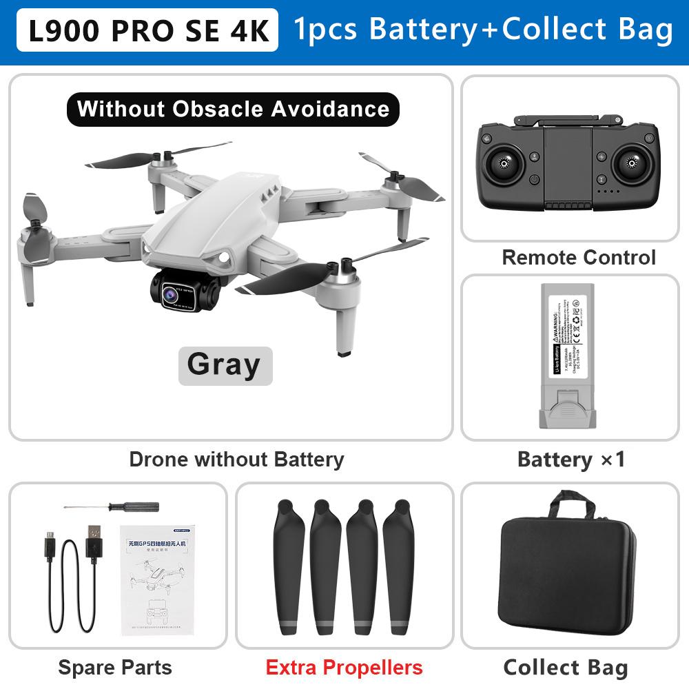 Neue L900 PRO SE Drohne 4K Professionelle GPS 5G WIFI Bürstenloser Motor Dual Kamera Drohne Faltbarer RC Quadcopter FPV Hubschrauber Spielzeug Geschenk 1 battery weiß